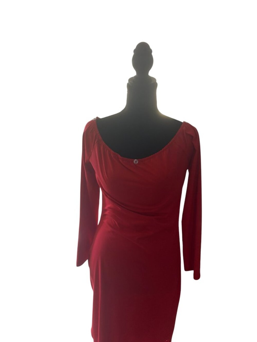 Red Off Shoulder Cutout Midi Dress Y2K Romantic